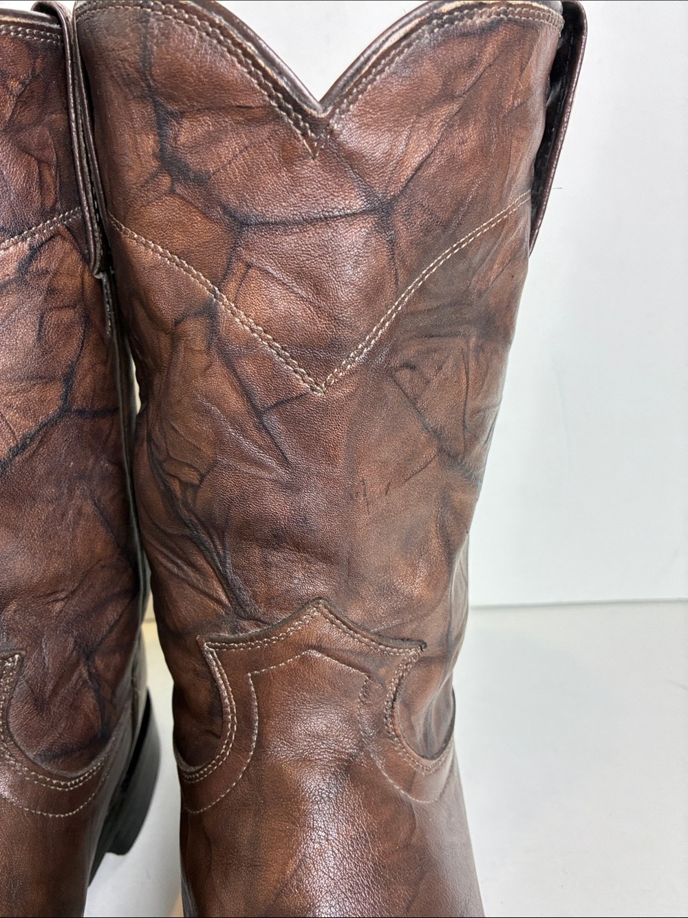 Justin Boots Classic Roper Jackson 3162 Dark Brown Mens Size 8.5 D Western Rodeo - Picture 12 of 16